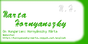 marta hornyanszky business card