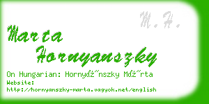 marta hornyanszky business card